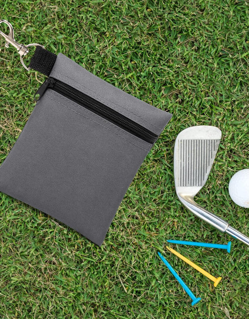 Load image into Gallery viewer, Golf Tee Pouch, 5.62 X 6.87 Inch Professional Zipper Golf Tee/Ball Pouch Bag with Metal Lobster Claw Clip
