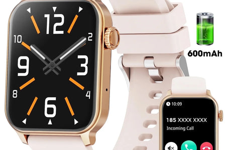 46Mm Extra Large Battery Smartwatch, (Answer Make Calls/Standby Time 60 Days/120+ Sport Mode)Fits for Android and Iphone Devices,Perfect Gift (Pink)