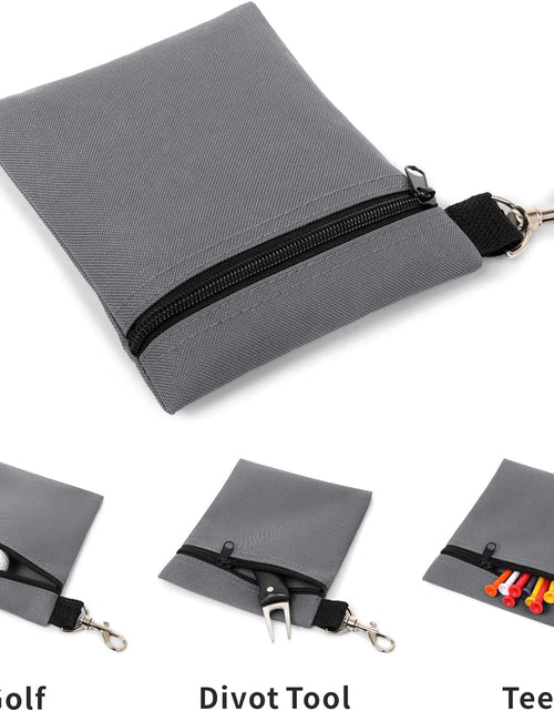 Load image into Gallery viewer, Golf Tee Pouch, 5.62 X 6.87 Inch Professional Zipper Golf Tee/Ball Pouch Bag with Metal Lobster Claw Clip
