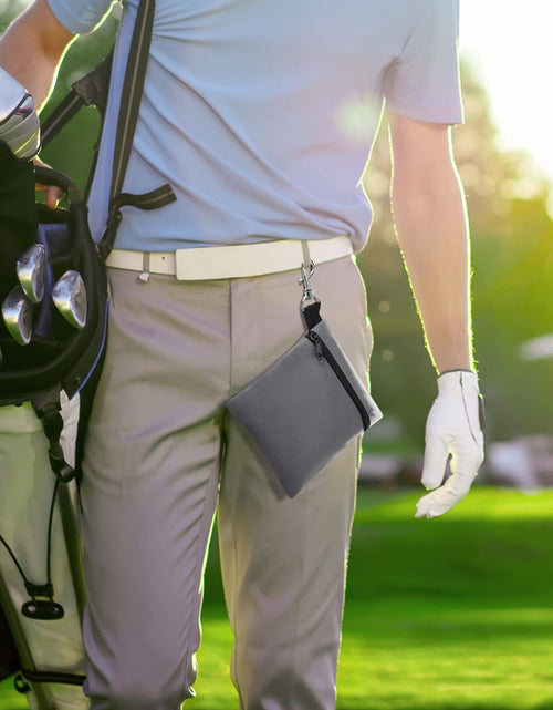 Load image into Gallery viewer, Golf Tee Pouch, 5.62 X 6.87 Inch Professional Zipper Golf Tee/Ball Pouch Bag with Metal Lobster Claw Clip
